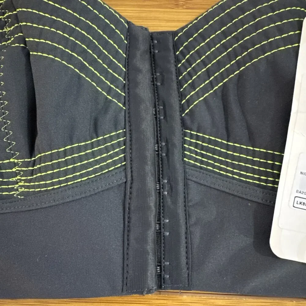 NWT Fabletics Ines Low Impact Sports Bra Womens XXS Gray Yellow Trim